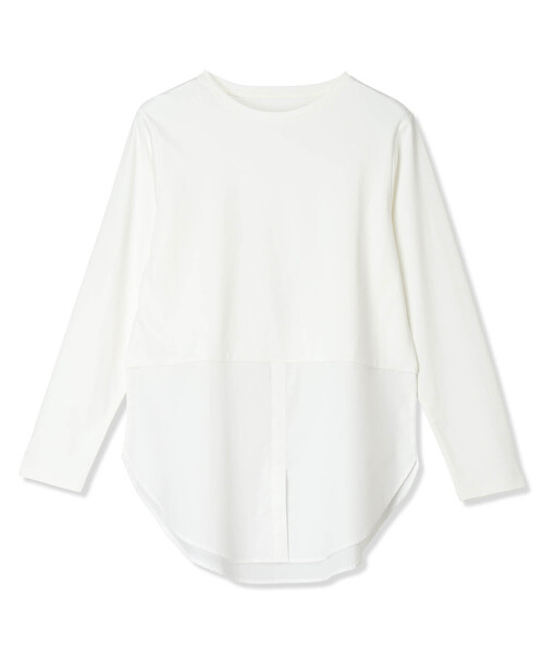 LE SOUK HOLIDAY（ルスークホリデー）の「シャツレイヤードロングTシャツ（Tシャツ/カットソー・レディース・アイボリー/オフホワイト・L/M）」の2枚目の写真