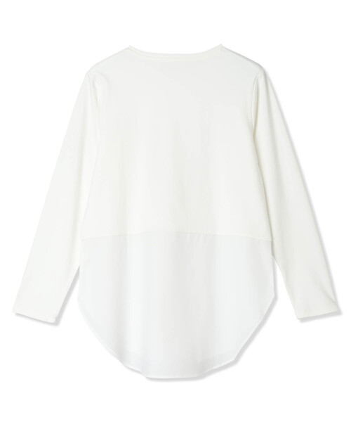 LE SOUK HOLIDAY（ルスークホリデー）の「シャツレイヤードロングTシャツ（Tシャツ/カットソー・レディース・アイボリー/オフホワイト・L/M）」の4枚目の写真