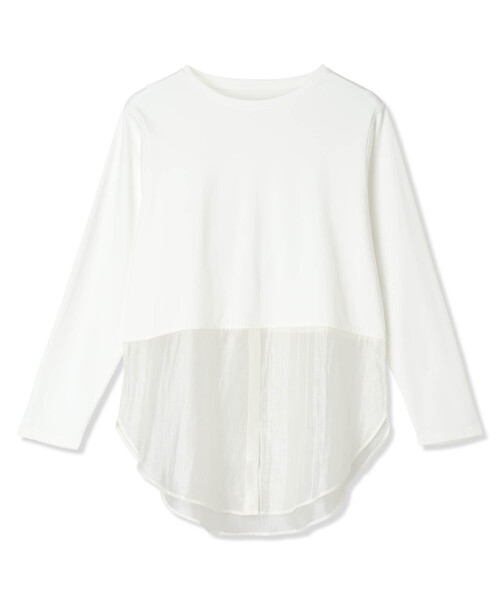LE SOUK HOLIDAY（ルスークホリデー）の「シャツレイヤードロングTシャツ（Tシャツ/カットソー・レディース・アイボリー/オフホワイト・L/M）」の10枚目の写真