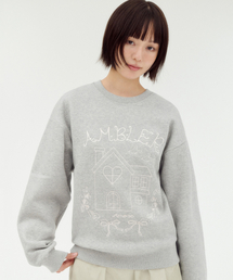 GARDEN HOUSE 刺繍スウェットTシャツ AMM1405 (メランジ)