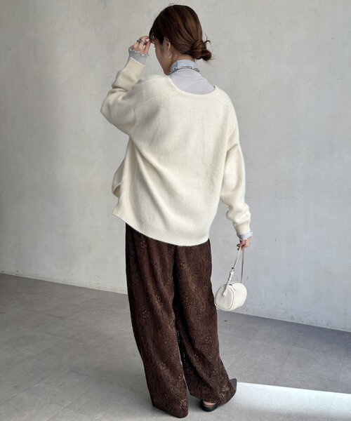 DouDou(ドゥドゥ)の「【WEB限定】モールレースイージーパンツ(その他パンツ・レディース・アイボリー/ブラック/ブラウン・FREE)」の19枚目の写真