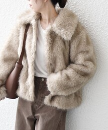 フェイク ファー コンパクト ブルゾン