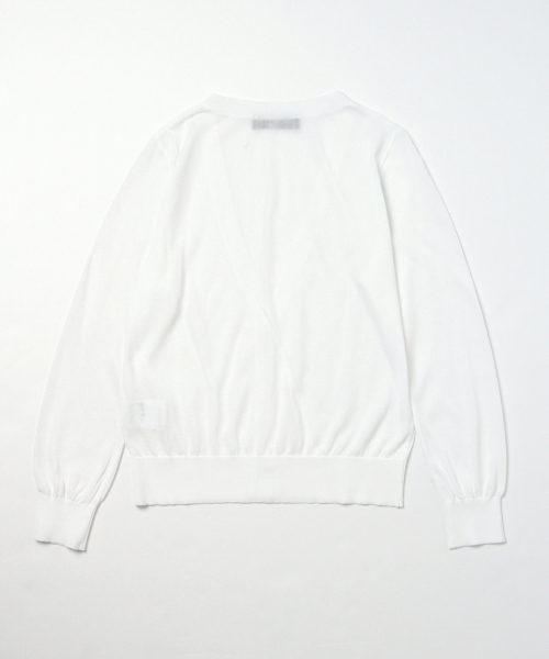 Demi-Luxe BEAMS(デミルクス ビームス)の「Demi-Luxe BEAMS / 18Gショート Vネックカーディガン(カーディガン/ボレロ・レディース・ホワイト/ブラック/オレンジ/ブルー・ONE SIZE)」の8枚目の写真