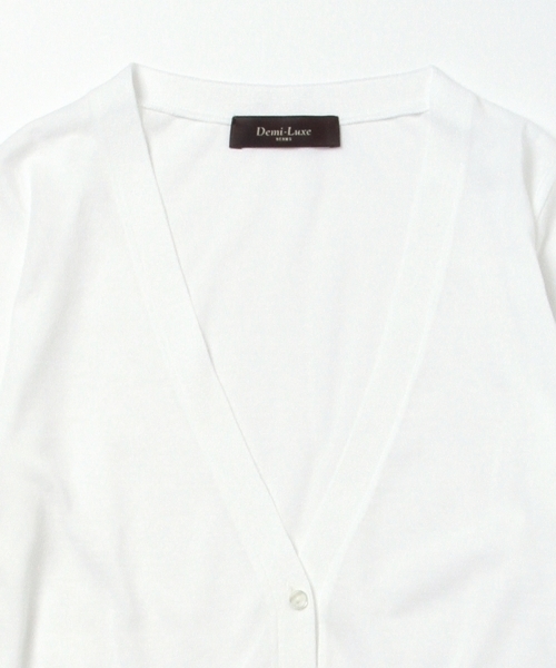 Demi-Luxe BEAMS(デミルクス ビームス)の「Demi-Luxe BEAMS / 18Gショート Vネックカーディガン(カーディガン/ボレロ・レディース・ホワイト/ブラック/オレンジ/ブルー・ONE SIZE)」の9枚目の写真