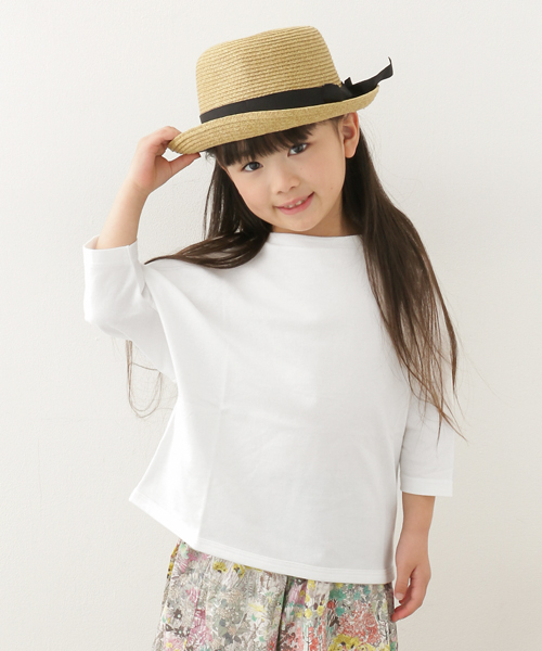 URBAN RESEARCH DOORS(アーバンリサーチドアーズ)の「DOORS ドルマンTシャツ(KIDS)(Tシャツ/カットソー・キッズ・ネイビー/ブルー系その他/オフホワイト・120/135/105)」の1枚目の写真