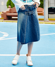 HYSTERIC GLAMOUR | USED加工デニム ミモレ巻きSK(デニムスカート)