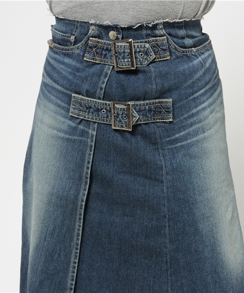 HYSTERIC GLAMOUR(ヒステリックグラマー)の「USED加工デニム ミモレ巻きSK(デニムスカート・レディース・インディゴブルー・MEDIUM/SMALL/X-SMALL)」の11枚目の写真