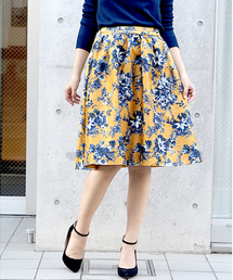 laboratory work | バックサテンシャンタン配色花柄スカート(スカート)