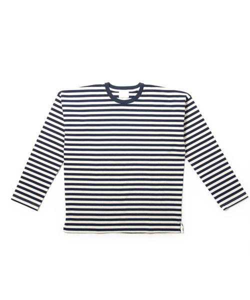 UNITED ARROWS & SONS（ユナイテッドアローズアンドサンズ）の「UNITED ARROWS & SONS（ユナイテッドアローズ＆サンズ）STRIPE CREW LS ◆（Tシャツ/カットソー・メンズ・レッド/ネイビー・LARGE/MEDIUM/SMALL）」の2枚目の写真