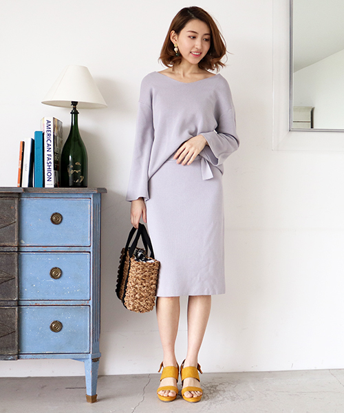 N.（N. Natural Beauty Basic）（エヌエヌナチュラルビューティーベーシック）の「ミラノリブセットアップスカート【セットアップ対応商品】（スカート・レディース・ホワイト/ピンク/ネイビー/グレー・MEDIUM）」の21枚目の写真