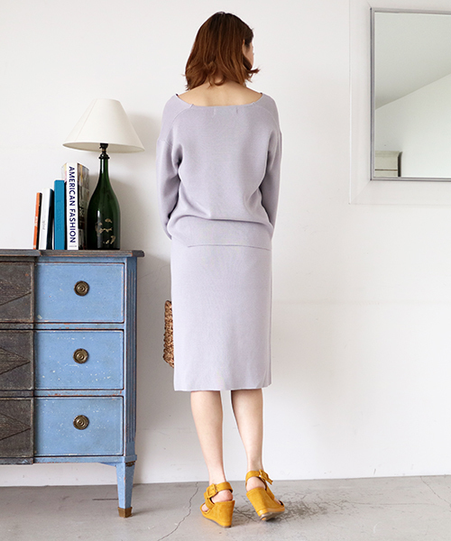 N.（N. Natural Beauty Basic）（エヌエヌナチュラルビューティーベーシック）の「ミラノリブセットアップスカート【セットアップ対応商品】（スカート・レディース・ホワイト/ピンク/ネイビー/グレー・MEDIUM）」の13枚目の写真