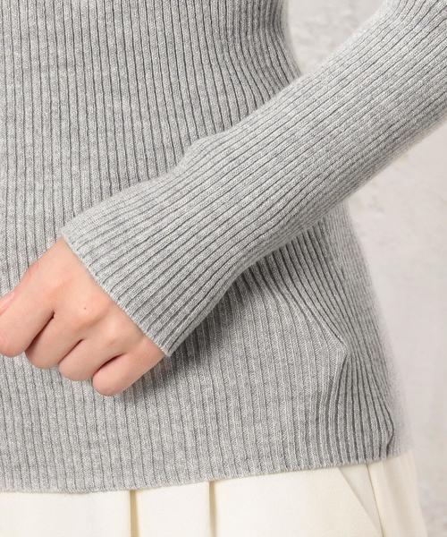 green label relaxing（グリーンレーベルリラクシング）の「[手洗い可能] CR ラメ リブ Vネック 12G ニット ◆（ニット/セーター・レディース・ライトグレー/ネイビー/ライラック/ライトブルー/ベージュ・FREE）」の11枚目の写真