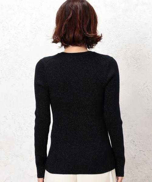 green label relaxing（グリーンレーベルリラクシング）の「[手洗い可能] CR ラメ リブ Vネック 12G ニット ◆（ニット/セーター・レディース・ライトグレー/ネイビー/ライラック/ライトブルー/ベージュ・FREE）」の13枚目の写真