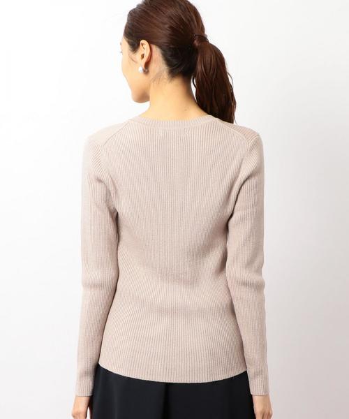 green label relaxing（グリーンレーベルリラクシング）の「[手洗い可能] CR ラメ リブ Vネック 12G ニット ◆（ニット/セーター・レディース・ライトグレー/ネイビー/ライラック/ライトブルー/ベージュ・FREE）」の19枚目の写真