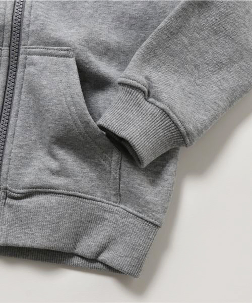 THE NORTH FACE（ザノースフェイス）の「ザ・ノース・フェイス　キッズ裏起毛パーカー / リアビューフルジップフーディ（パーカー・キッズ・ミックスグレー/アイボリー/エメラルドブルー/ブラック/ダークグリーン・100/110/120/130/140/150）」の8枚目の写真