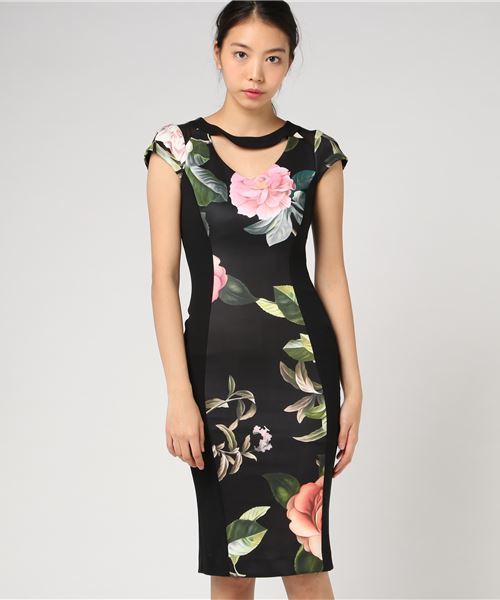 Rinascimento リナシメント の 17fw Rinascimento フラワープリント切替えワンピース ワンピース Wear