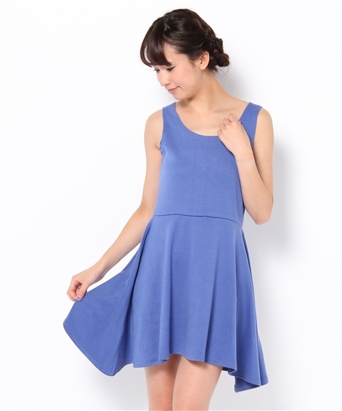 mystic（ミスティック）の「スムースタンクOP（ワンピース・レディース・ブラック/チャコールグレー/グレー/ブルー/キャメル/ピンク・ﾌﾘ-）」の5枚目の写真