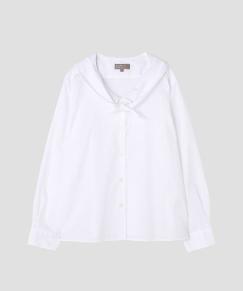 MARGARET HOWELL（マーガレットハウエル）の「WASHED COTTON（シャツ/ブラウス・レディース・ホワイト/チャコール・1/2/3）」の2枚目の写真