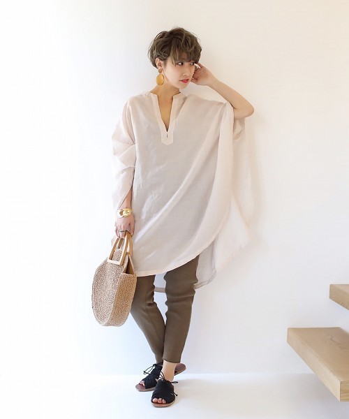 TODAYFUL（トゥデイフル）の「リネンリブレギンス（レギンス/スパッツ・レディース・ホワイト/カーキ/ナチュラル・FREE）」の4枚目の写真