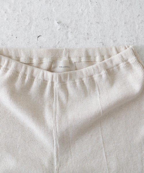 TODAYFUL（トゥデイフル）の「リネンリブレギンス（レギンス/スパッツ・レディース・ホワイト/カーキ/ナチュラル・FREE）」の7枚目の写真