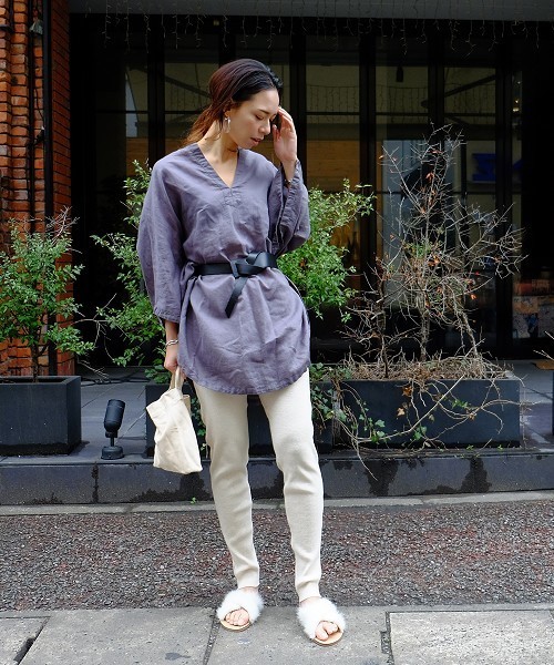 TODAYFUL（トゥデイフル）の「リネンリブレギンス（レギンス/スパッツ・レディース・ホワイト/カーキ/ナチュラル・FREE）」の13枚目の写真