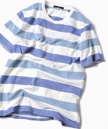 SHIPS（シップス）の「SC: MADE IN JAPAN ミニパイル/ボーダー ポケット Ｔシャツ□（Tシャツ/カットソー・メンズ）」