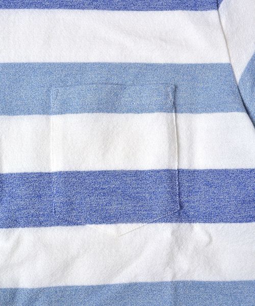 SHIPS(シップス)の「SC: MADE IN JAPAN ミニパイル/ボーダー ポケット Tシャツ□(Tシャツ/カットソー・メンズ・レッド/グリーン/ライトブルー/ベージュ/ブルー/ネイビー・LARGE/MEDIUM/SMALL/X-LARGE)」の13枚目の写真