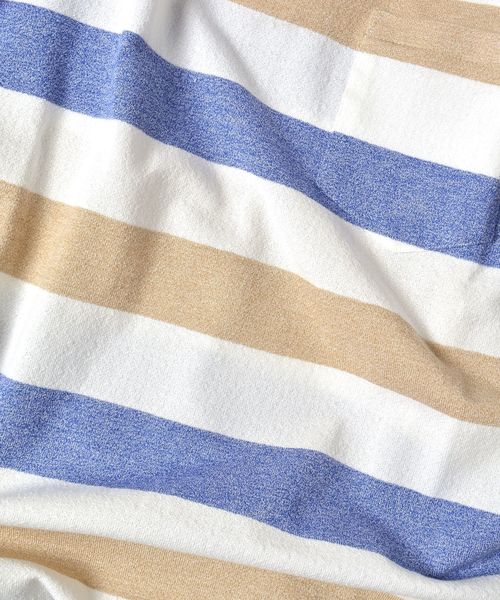 SHIPS(シップス)の「SC: MADE IN JAPAN ミニパイル/ボーダー ポケット Tシャツ□(Tシャツ/カットソー・メンズ・レッド/グリーン/ライトブルー/ベージュ/ブルー/ネイビー・LARGE/MEDIUM/SMALL/X-LARGE)」の7枚目の写真