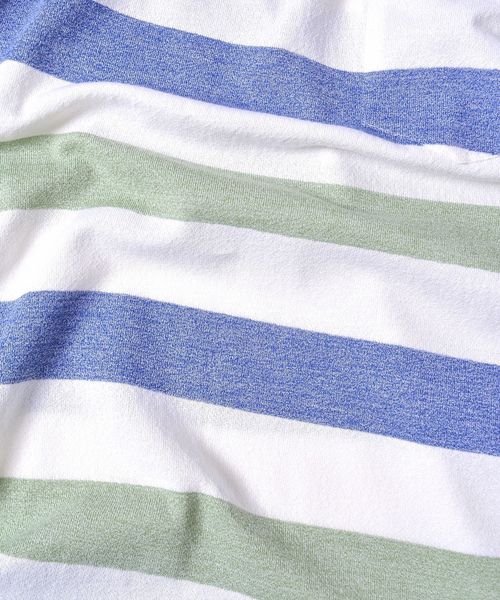 SHIPS(シップス)の「SC: MADE IN JAPAN ミニパイル/ボーダー ポケット Tシャツ□(Tシャツ/カットソー・メンズ・レッド/グリーン/ライトブルー/ベージュ/ブルー/ネイビー・LARGE/MEDIUM/SMALL/X-LARGE)」の10枚目の写真
