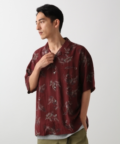 RAGEBLUE(レイジブルー)の「オープンカラープリントシャツ/802502(シャツ/ブラウス・メンズ・ホワイト/ブラック/ブラウン/ワインレッド・SMALL/MEDIUM/LARGE)」の4枚目の写真