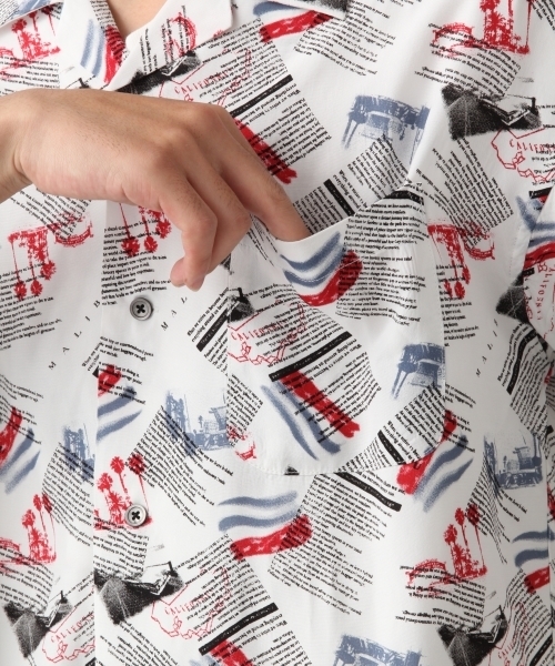 RAGEBLUE(レイジブルー)の「オープンカラープリントシャツ/802502(シャツ/ブラウス・メンズ・ホワイト/ブラック/ブラウン/ワインレッド・SMALL/MEDIUM/LARGE)」の12枚目の写真