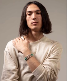 KU-CROISSANT（クークロワッサン）の「「Haim」three leatherバングル（バングル/リストバンド）」