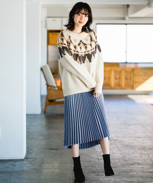 A part by（アパートバイ）の「3GAcWフェアアイルPO 821435（ニット/セーター・レディース・ホワイト系その他/ブラック系その他・FREE）」の14枚目の写真