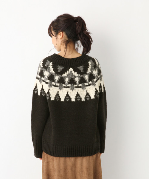 A part by（アパートバイ）の「3GAcWフェアアイルPO 821435（ニット/セーター・レディース・ホワイト系その他/ブラック系その他・FREE）」の6枚目の写真