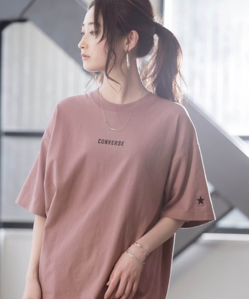 CONVERSE(コンバース)の「▽WEB限定 CONVERSE/コンバース 別注ロゴ刺繍 半袖 ビッグシルエットカットソー(Tシャツ/カットソー・メンズ・ピンク/杢グレー/ホワイト/ブラック/オレンジ/ネイビー/ベージュ/ボルドー/チャコール/グリーン系その他/ライトブルー/パープル系その他/ベージュ系その他/グリーン系その他2/ブルー系その他/その他4/グリーン系その他3/その他18/その他20/その他12/その他10/その他19/その他9/その他5/その他11/その他22/ベージュ系その他2/その他21/その他13/その他26/その他8/その他14/パープル系その他2/その他23/その他15/その他1/その他3/その他/その他17/その他25/その他7/その他2/その他16/その他24/その他6・FREE/M/S)」の14枚目の写真