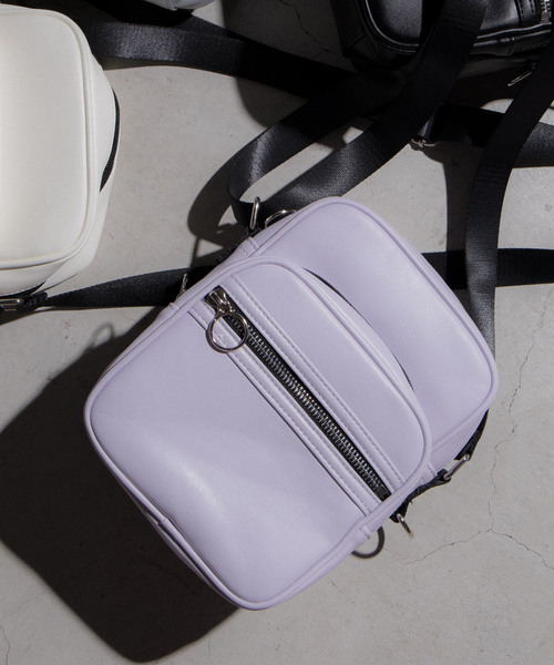 WEGO（ウィゴー）の「WEGO/リングZIPボックスミニショルダーバッグ（ショルダーバッグ・レディース・ホワイト/ブラック/ライトパープル/シルバー・FREE）」の3枚目の写真