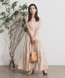 Aunt Marie's | AUNT MARIE'S フロントボタンティアードロングワンピース(ワンピース)