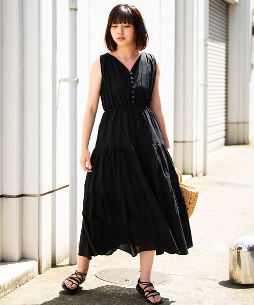 Aunt Marie's(アントマリーズ)の「AUNT MARIE'S フロントボタンティアードロングワンピース(ワンピース・レディース・ブラック/パープル/ナチュラル・FREE)」の19枚目の写真