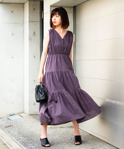 Aunt Marie's(アントマリーズ)の「AUNT MARIE'S フロントボタンティアードロングワンピース(ワンピース・レディース・ブラック/パープル/ナチュラル・FREE)」の18枚目の写真