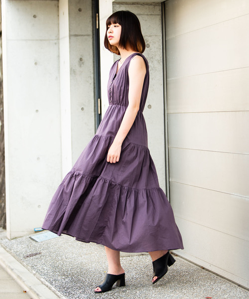 Aunt Marie's(アントマリーズ)の「AUNT MARIE'S フロントボタンティアードロングワンピース(ワンピース・レディース・ブラック/パープル/ナチュラル・FREE)」の10枚目の写真