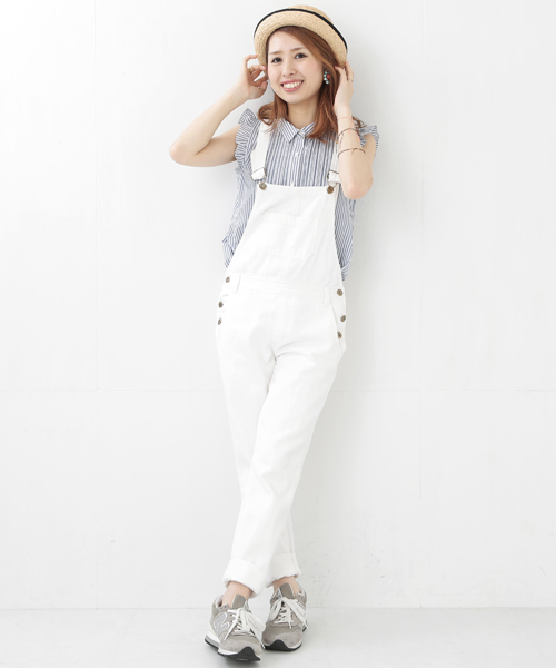 Ray BEAMS（レイビームス）の「Ray BEAMS / デニム スリムサロペット（サロペット/オーバーオール・レディース・ホワイト/サックスブルー/ブルー系その他・1/0）」の14枚目の写真