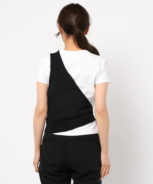 DISCOAT(ディスコート)の「ワンショルベスト(ニット/セーター・レディース・ブラック/ベージュ・FREE)」の3枚目の写真