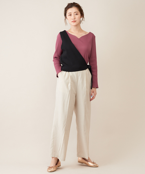 DISCOAT(ディスコート)の「ワンショルベスト(ニット/セーター・レディース・ブラック/ベージュ・FREE)」の5枚目の写真