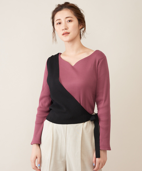 DISCOAT(ディスコート)の「ワンショルベスト(ニット/セーター・レディース・ブラック/ベージュ・FREE)」の9枚目の写真