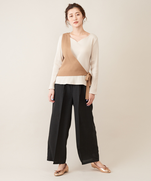 DISCOAT(ディスコート)の「ワンショルベスト(ニット/セーター・レディース・ブラック/ベージュ・FREE)」の10枚目の写真