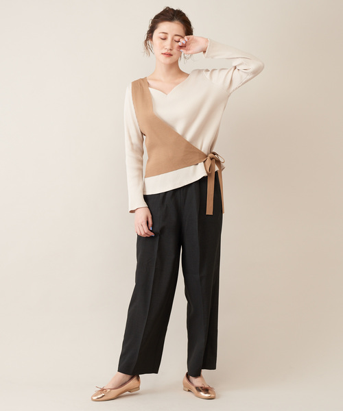 DISCOAT(ディスコート)の「ワンショルベスト(ニット/セーター・レディース・ブラック/ベージュ・FREE)」の12枚目の写真