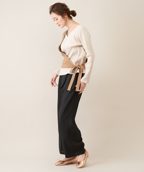 DISCOAT(ディスコート)の「ワンショルベスト(ニット/セーター・レディース・ブラック/ベージュ・FREE)」の13枚目の写真