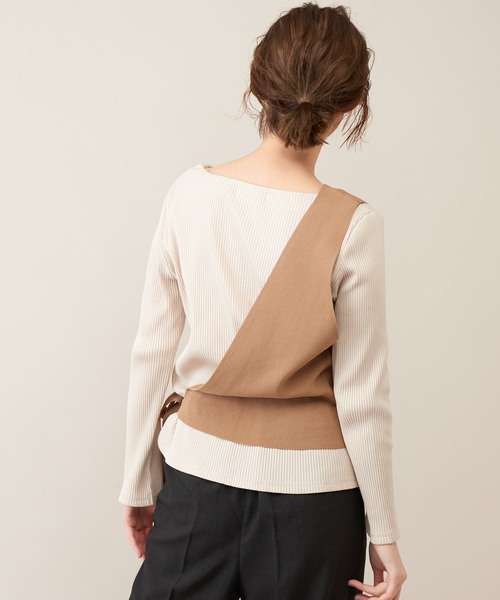 DISCOAT(ディスコート)の「ワンショルベスト(ニット/セーター・レディース・ブラック/ベージュ・FREE)」の16枚目の写真