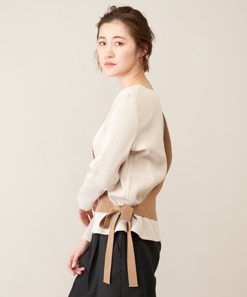 DISCOAT(ディスコート)の「ワンショルベスト(ニット/セーター・レディース・ブラック/ベージュ・FREE)」の17枚目の写真