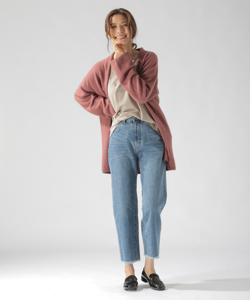 BAYFLOW（ベイフロー）の「ラクーンMIXキナガシカーディガン（カーディガン/ボレロ・レディース・ベージュ/グレー/ピンク・SMALL/MEDIUM）」の16枚目の写真